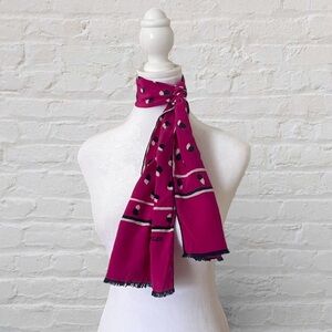 Jaeger Vintage Silk Printed Patterned Designer Rectangle Silk Scarf